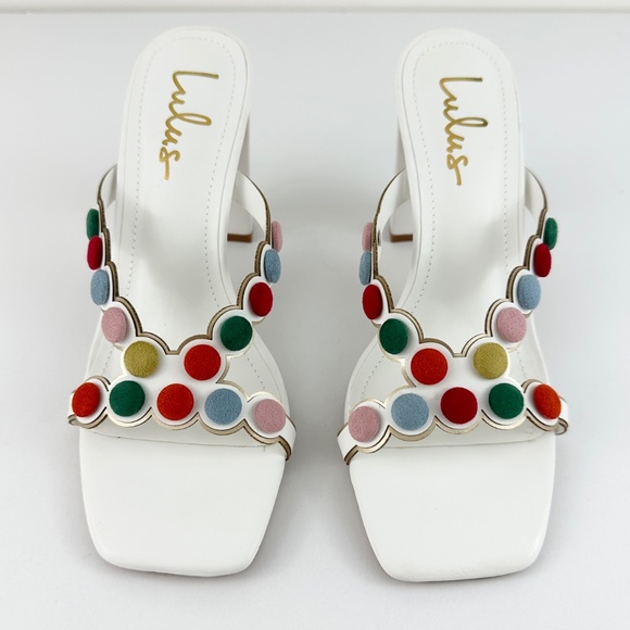 Lulu’s White Multi High Heel Sandals - Picture 6 of 8